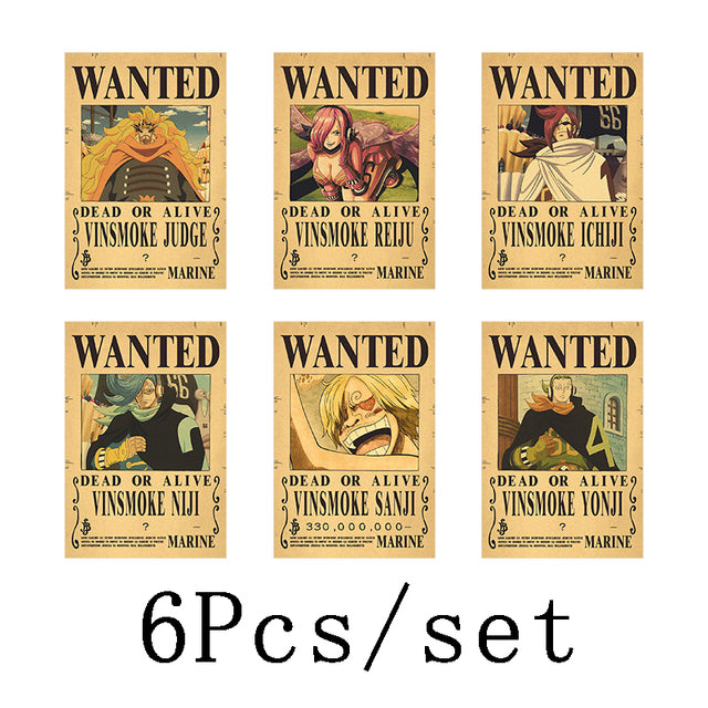 One Piece Vintage Posters - OtakuSuppliers One Piece Vintage Posters Vinsmoke Pirates 6 Pcs / 40CM X 29CM