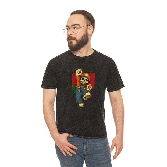 Skeleton Mario Mineral Wash T-Shirt