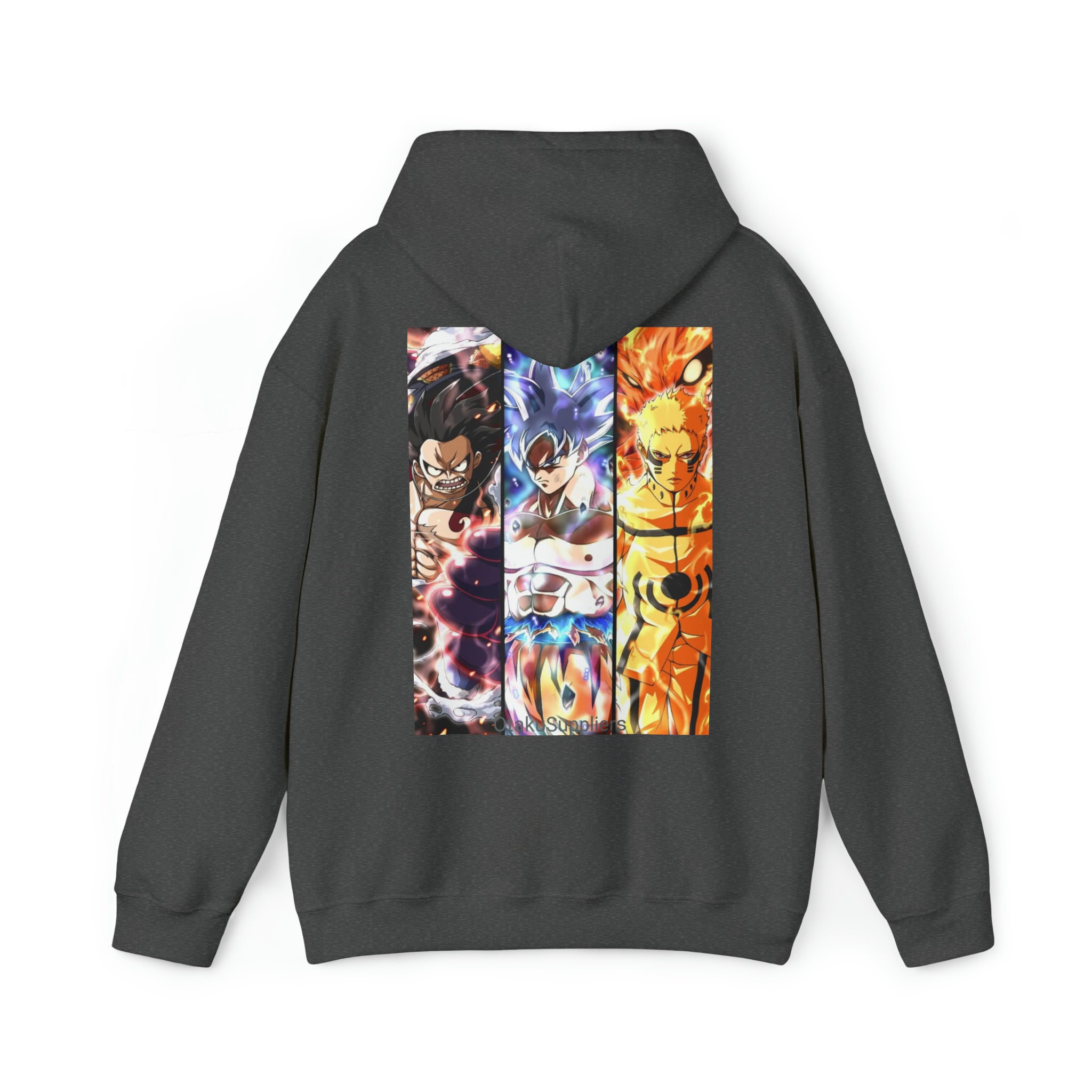 Big 3 Heavy Blend Hooded Sweatshirt - OtakuSuppliers Big 3 Heavy Blend Hooded Sweatshirt Dark Heather / S