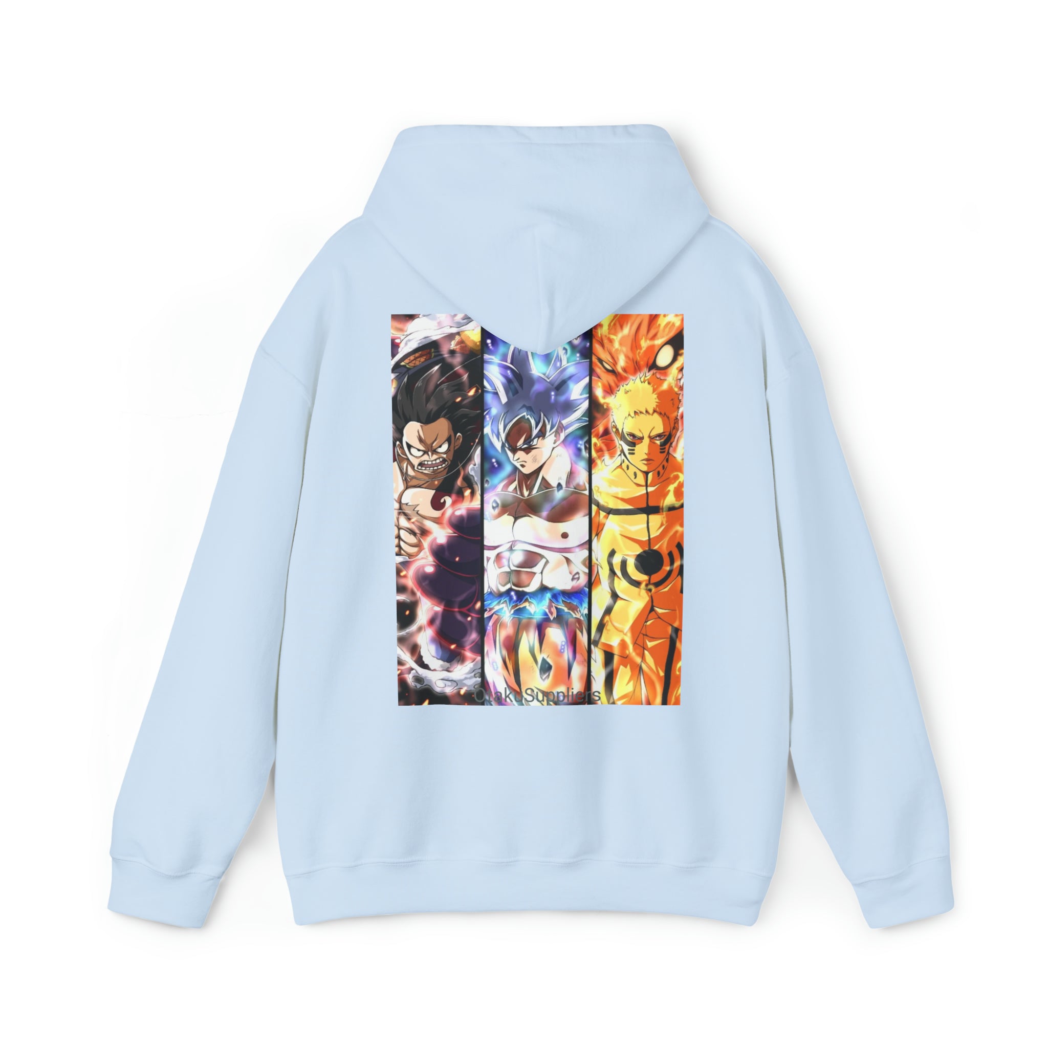 Big 3 Heavy Blend Hooded Sweatshirt - OtakuSuppliers Big 3 Heavy Blend Hooded Sweatshirt Light Blue / S