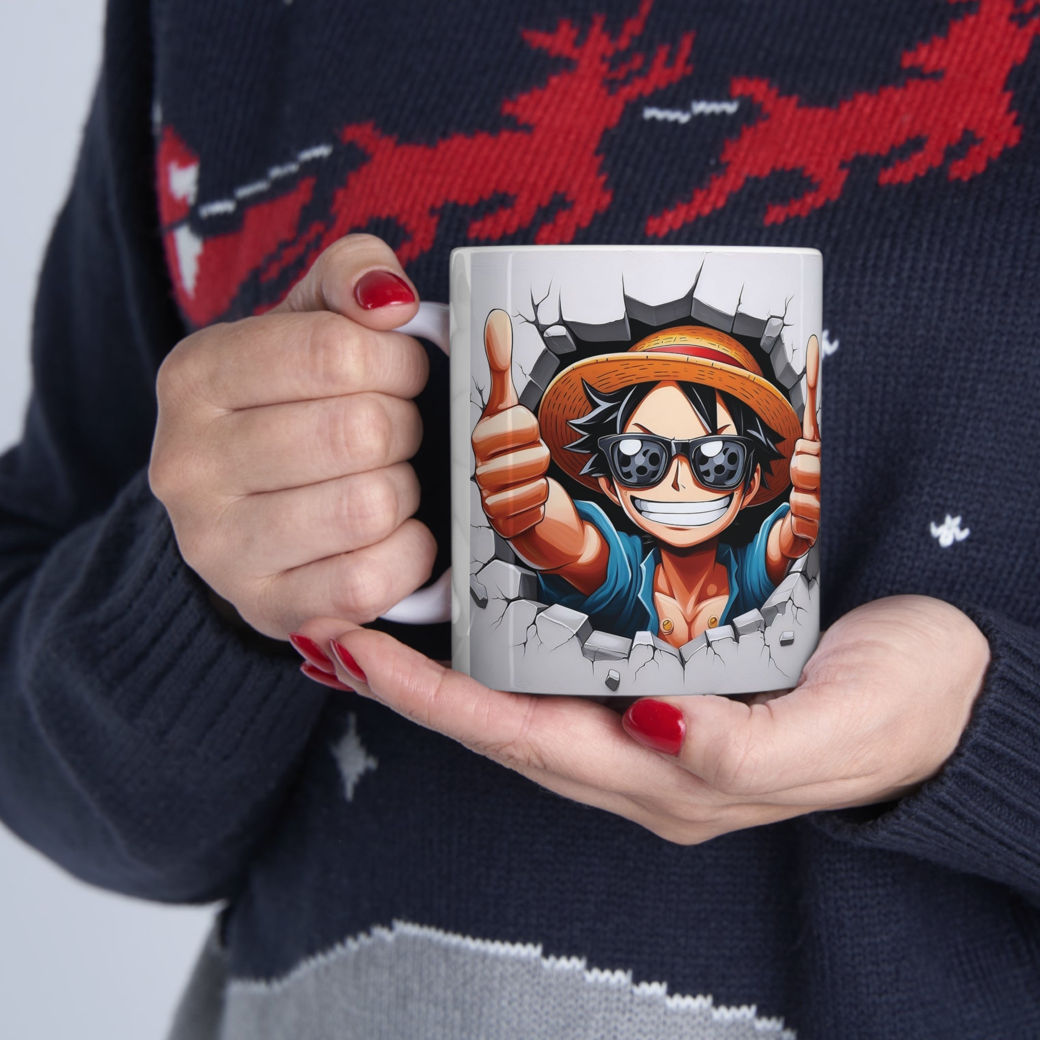 Cool Luffy Ceramic Mug 11oz - OtakuSuppliers Anime Gears