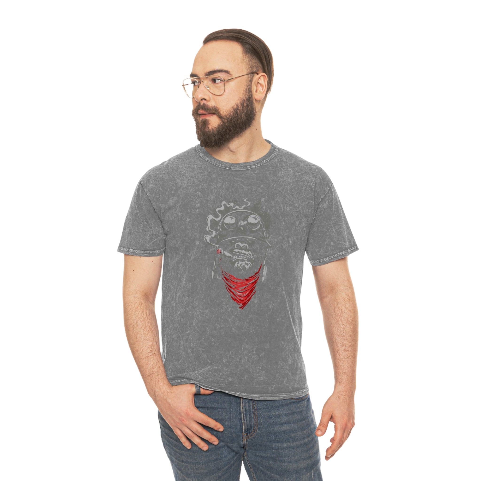 The Smoking Apes Mineral Wash T-Shirt - OtakuSuppliers The Smoking Apes Mineral Wash T-Shirt Mineral Grey / S