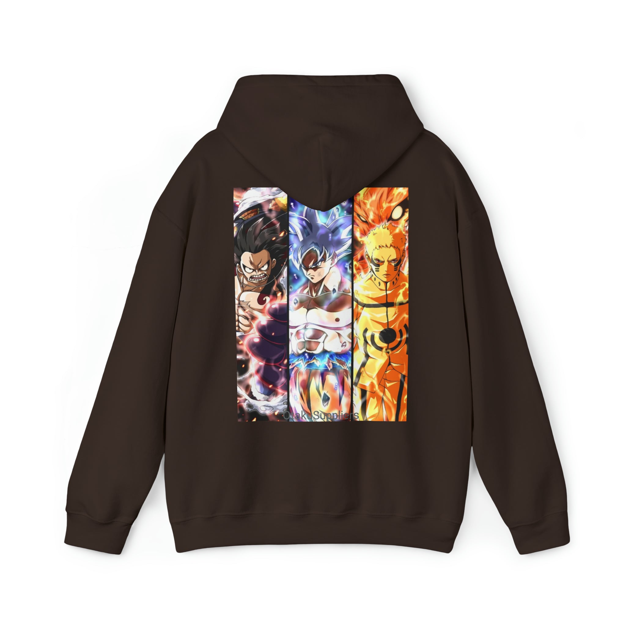 Big 3 Heavy Blend Hooded Sweatshirt - OtakuSuppliers Big 3 Heavy Blend Hooded Sweatshirt Dark Chocolate / S