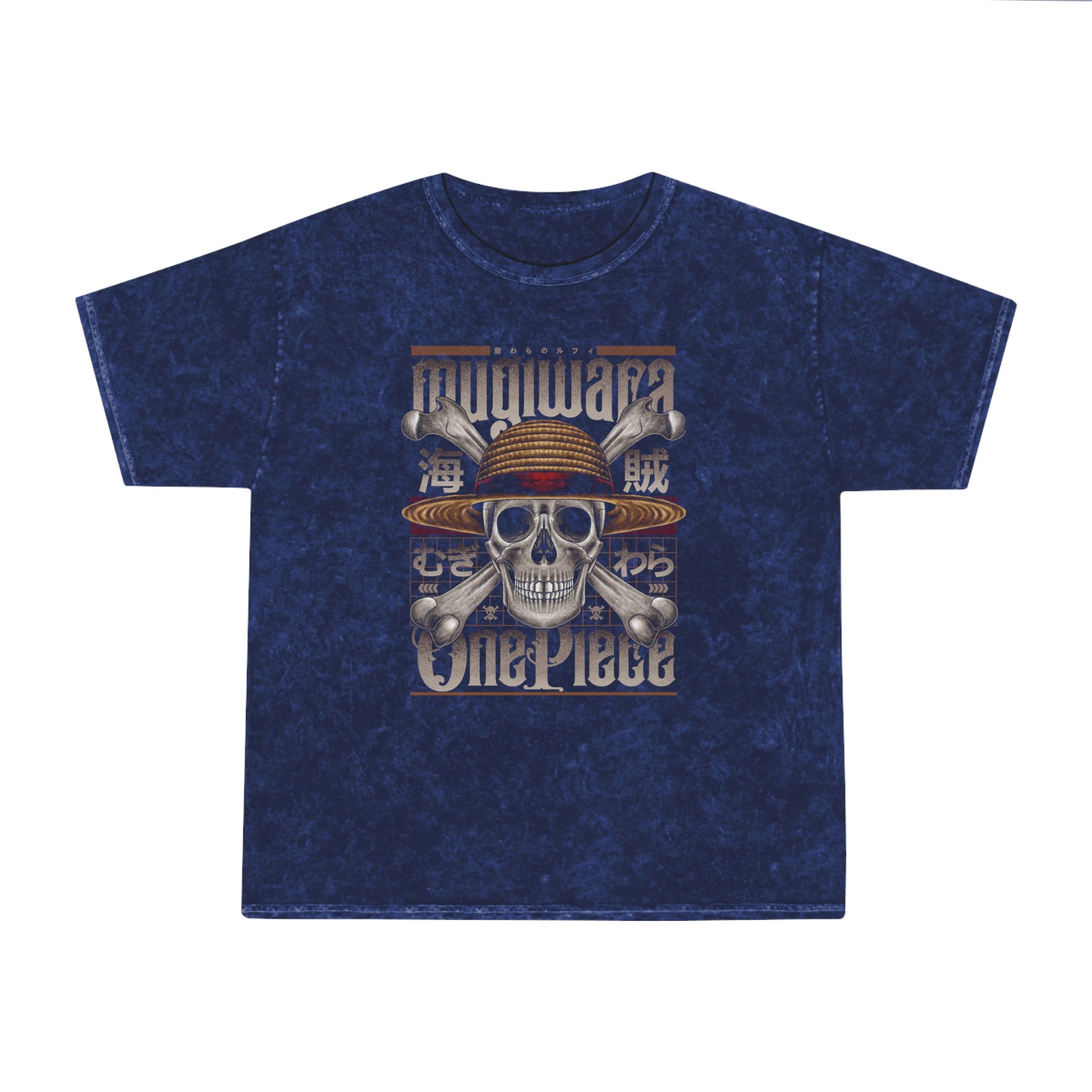 Mugiwara Pirate Series Mineral Wash Tee - OtakuSuppliers Mugiwara Pirate Series Mineral Wash Tee Mineral Navy / S