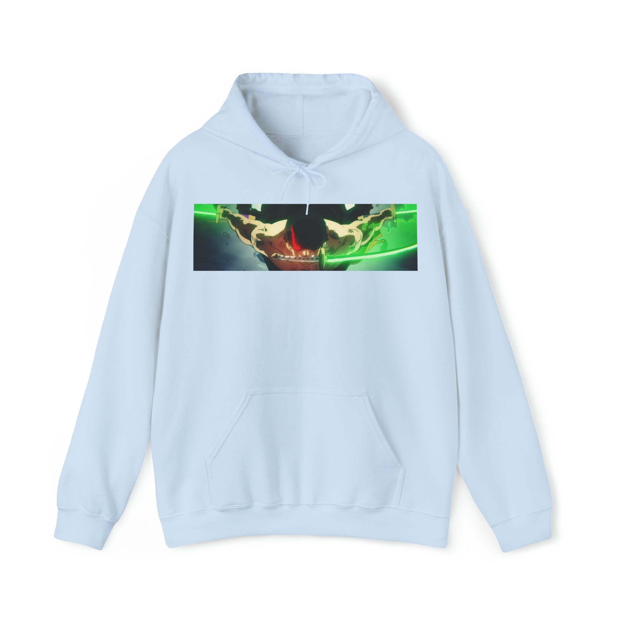 Zoro One Piece Hoodie - OtakuSuppliers Zoro One Piece Hoodie Light Blue / S