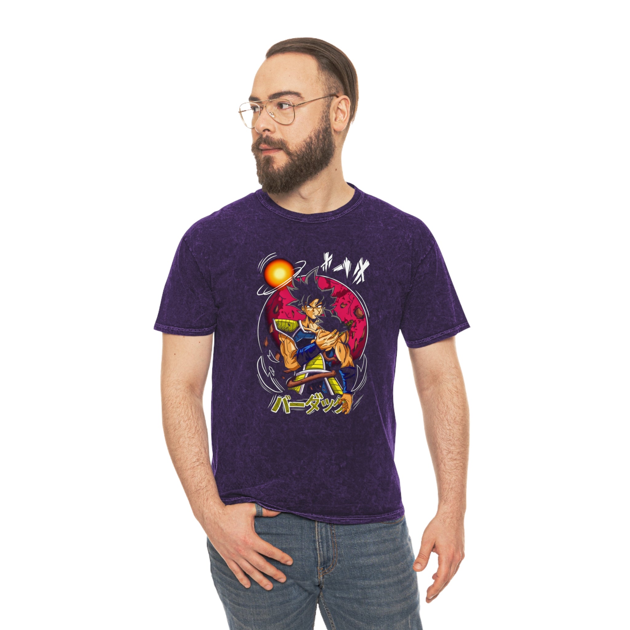 Bardock and Goku Mineral Wash T-Shirt - OtakuSuppliers Bardock and Goku Mineral Wash T-Shirt Mineral Purple / S