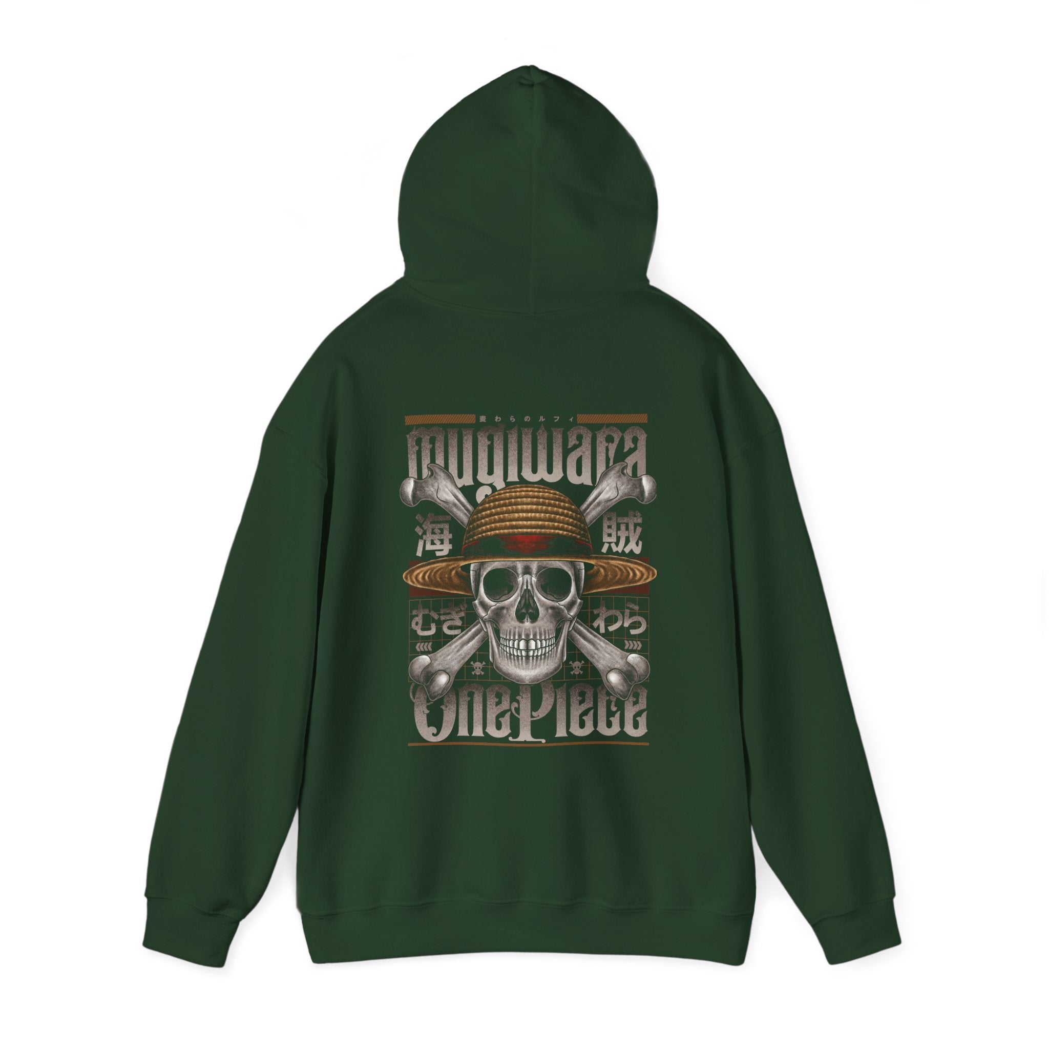 Mugiwara Straw Hat One Piece Hoodie - OtakuSuppliers Mugiwara Straw Hat One Piece Hoodie Forest Green / S