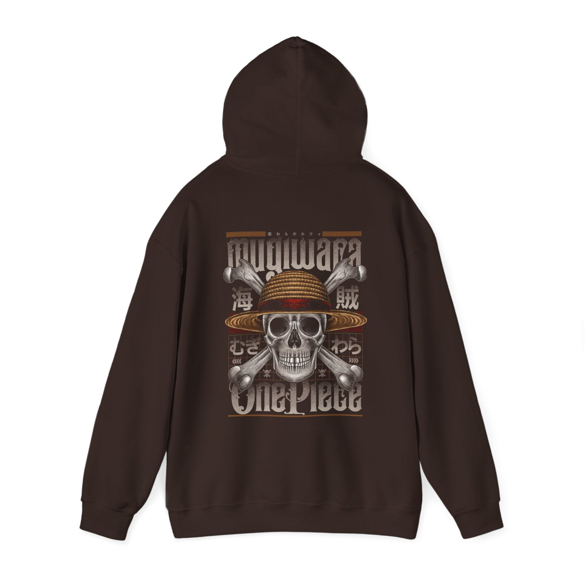 Mugiwara Straw Hat One Piece Hoodie - OtakuSuppliers Mugiwara Straw Hat One Piece Hoodie Dark Chocolate / S