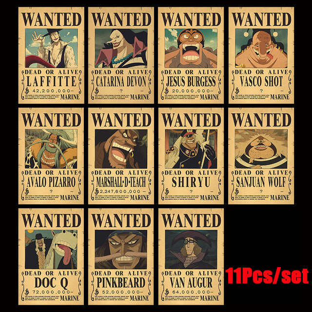 One Piece Vintage Posters - OtakuSuppliers One Piece Vintage Posters 11 Pcs H / 40CM X 29CM