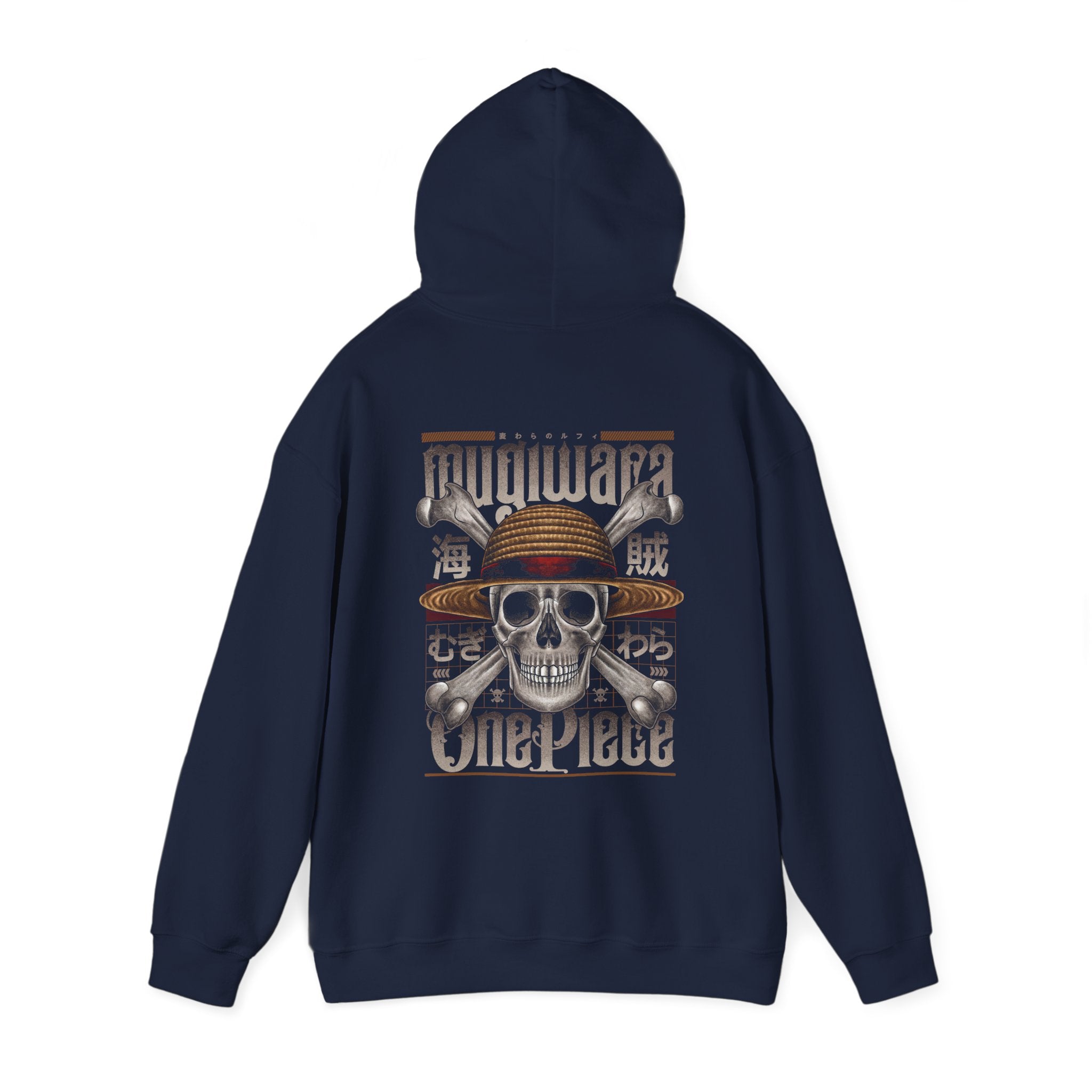 Mugiwara Straw Hat One Piece Hoodie - OtakuSuppliers Mugiwara Straw Hat One Piece Hoodie Navy / S