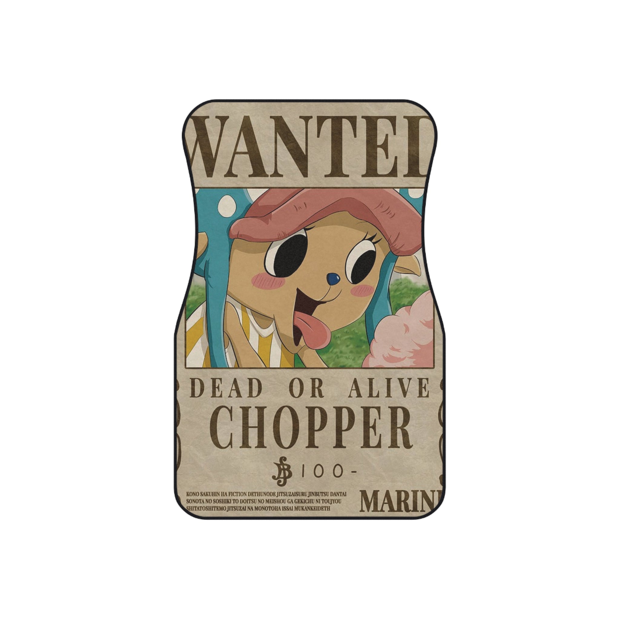 Chopper wanted poster Car Mats (2x Front) - OtakuSuppliers Chopper wanted poster Car Mats (2x Front)