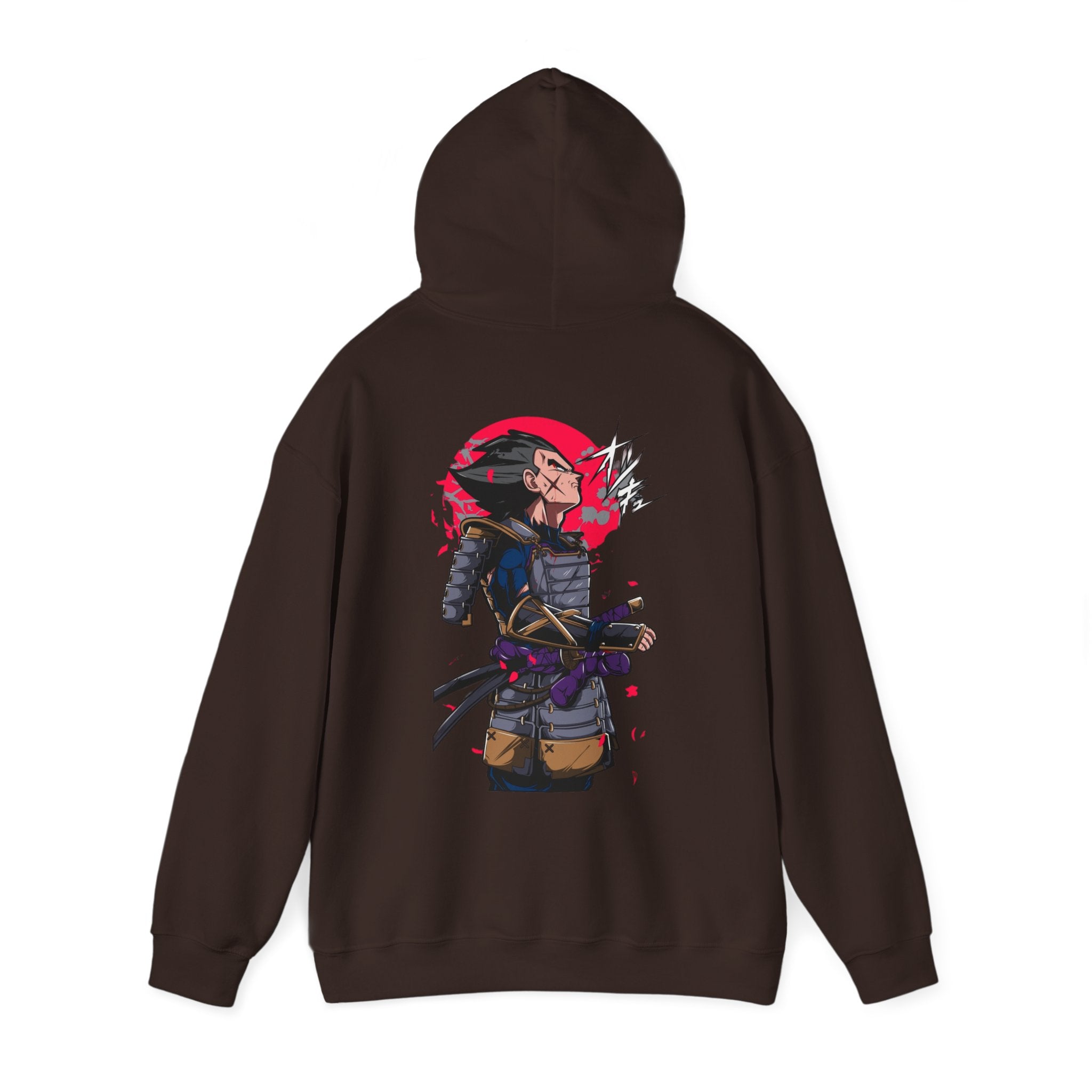 Vegeta Samurai Hoodie - OtakuSuppliers Vegeta Samurai Hoodie Dark Chocolate / S