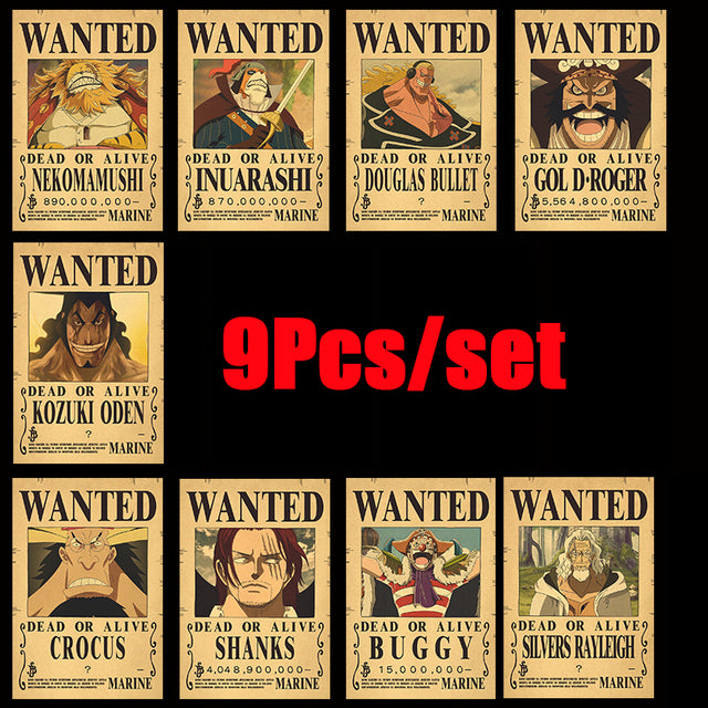 One Piece Vintage Posters - OtakuSuppliers One Piece Vintage Posters 9 Pcs F / 40CM X 29CM