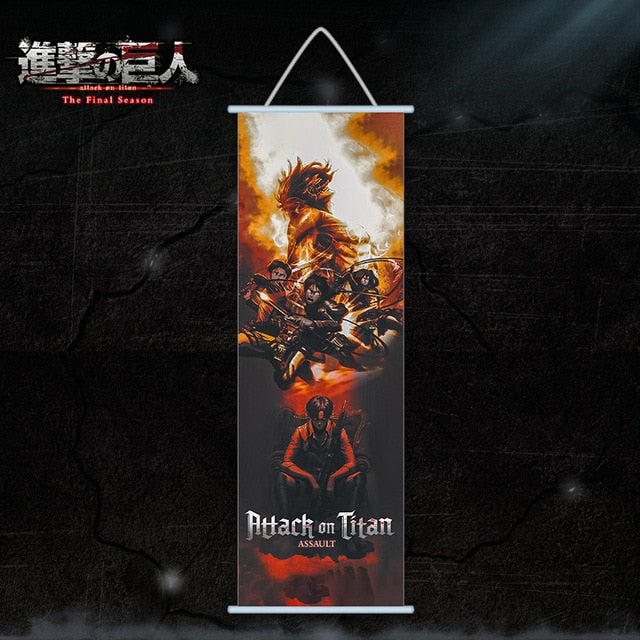 Wall Hanging Attack On Titan Canvas - OtakuSuppliers Wall Hanging Attack On Titan Canvas 4 / 25x70