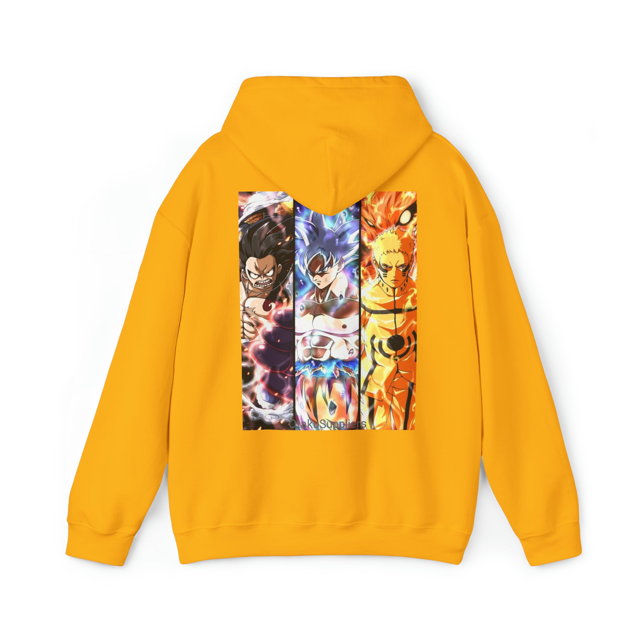 Big 3 Heavy Blend Hooded Sweatshirt - OtakuSuppliers Big 3 Heavy Blend Hooded Sweatshirt Gold / S