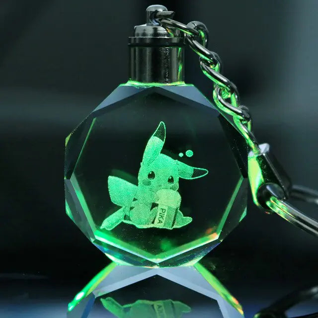 Pokemon Crystal Lamp Keychain - OtakuSuppliers Pokemon Crystal Lamp Keychain Pickachu drinking