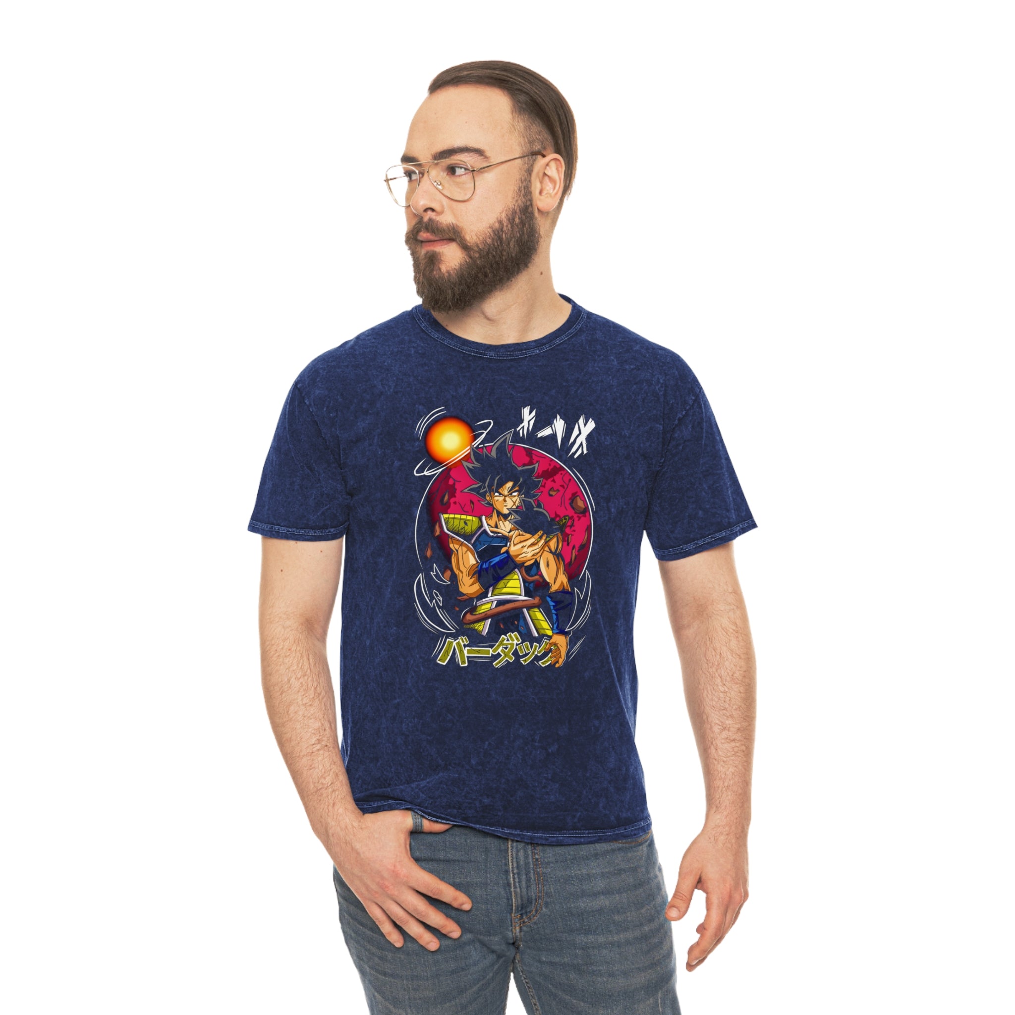 Bardock and Goku Mineral Wash T-Shirt - OtakuSuppliers Bardock and Goku Mineral Wash T-Shirt Mineral Navy / S