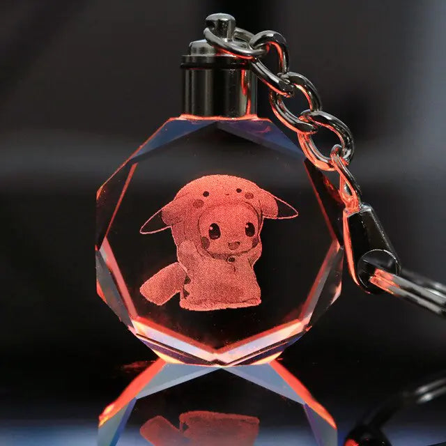 Pokemon Crystal Lamp Keychain - OtakuSuppliers Pokemon Crystal Lamp Keychain Cute Pickachu in constume