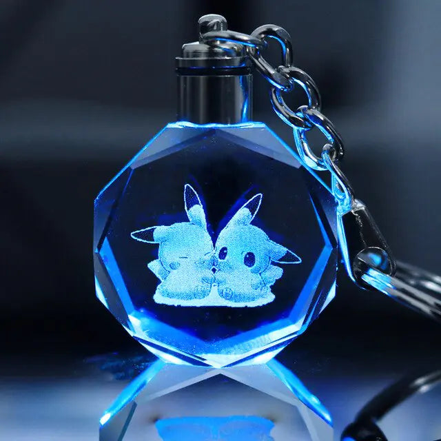 Pokemon Crystal Lamp Keychain - OtakuSuppliers Pokemon Crystal Lamp Keychain Playing Pickachu 2