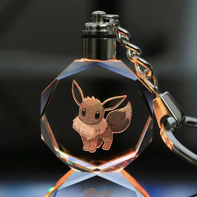 Pokemon Crystal Lamp Keychain - OtakuSuppliers Pokemon Crystal Lamp Keychain Eevee