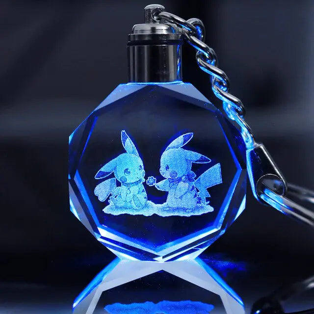 Pokemon Crystal Lamp Keychain - OtakuSuppliers Pokemon Crystal Lamp Keychain Playing Pickachu