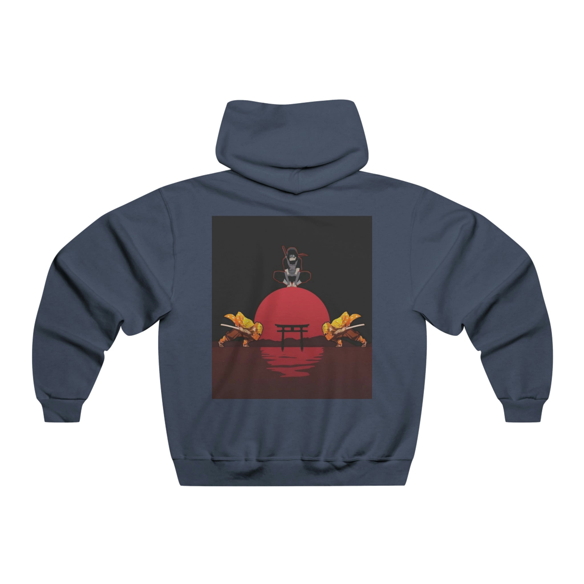 Anime Itachi / Zenistu Essential Hoodie - OtakuSuppliers Anime Itachi / Zenistu Essential Hoodie Navy Heather / S